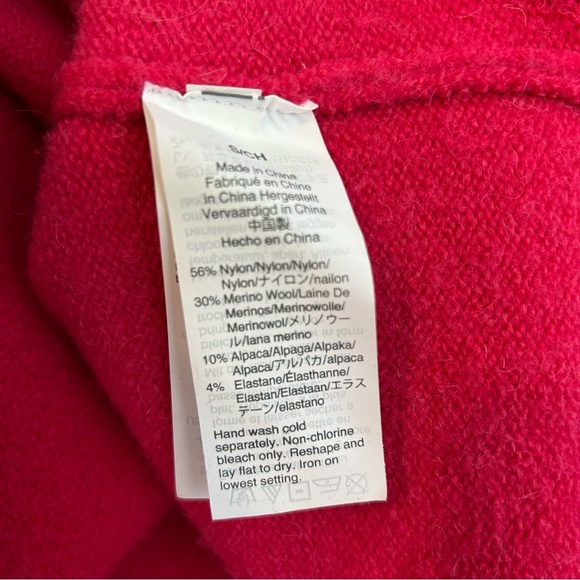 J. Crew Bright Pink Wool/Alpaca Blend Pullover Crewneck Sweater Size Small - Picture 9 of 9